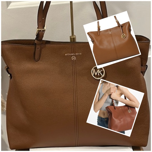 AUTHENTIC MICHAEL Michael Kors “Lenox” Large Pebble Leather Tote, NWOT - Picture 1 of 15